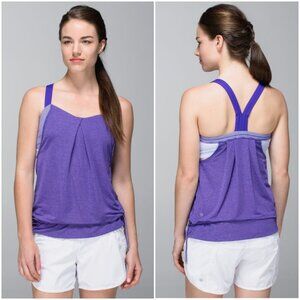 *Lululemon* Rest Less Tank in Heathered Bruised Berry, size 6.